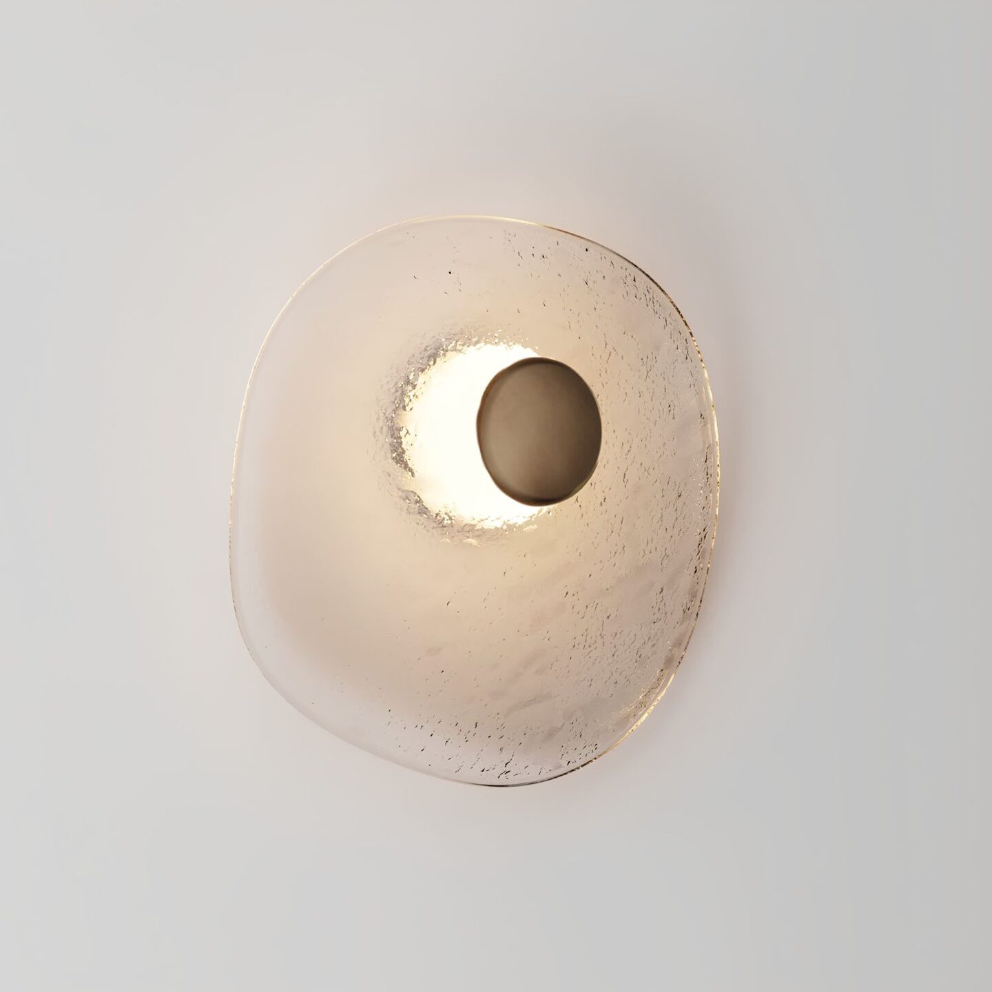 Isle Sconce Round Clear & Pitch Brass